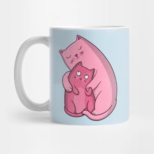 Hugging Pink Cats Mug